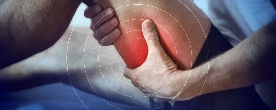 Patient complaining of hamstring pain due to tendinopathy