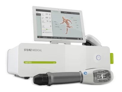 MP50 Shockwave Therapy Device from StorzMedical, used by osteopaths at The Centre of Osteopathy & Sports Medicine