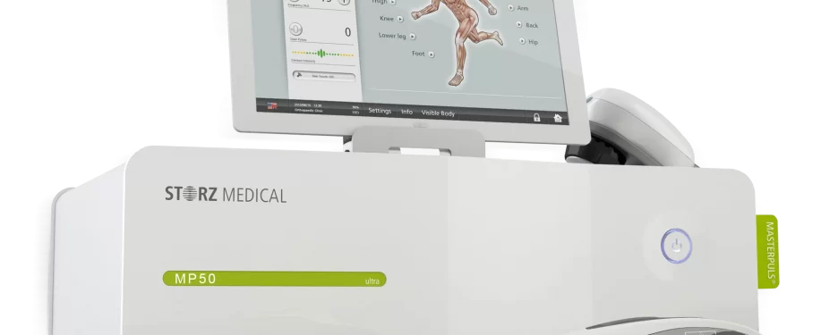MP50 Shockwave Therapy Device from StorzMedical, used by osteopaths at The Centre of Osteopathy & Sports Medicine